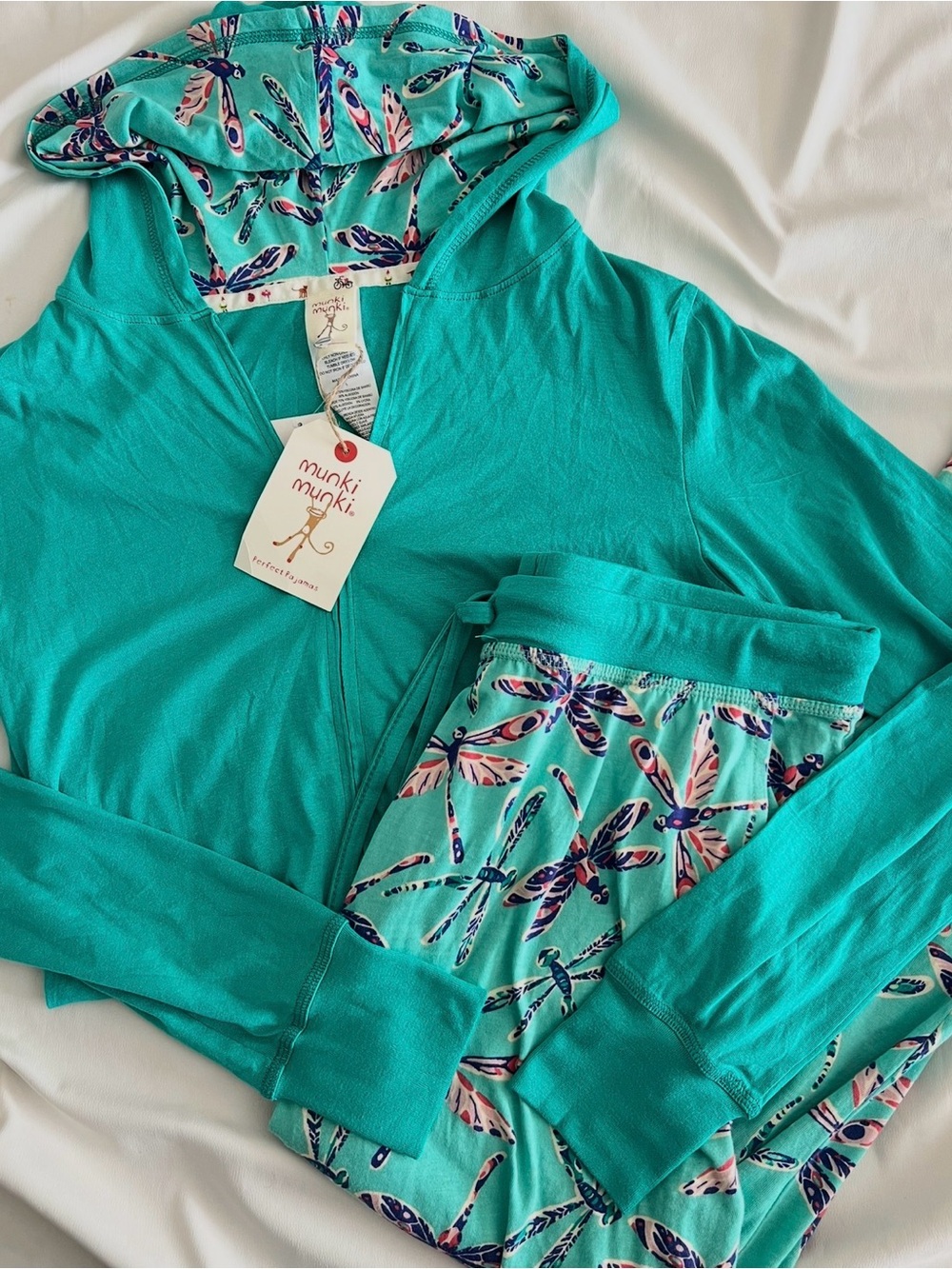 Munki Munki teal dragonfly print set🐛